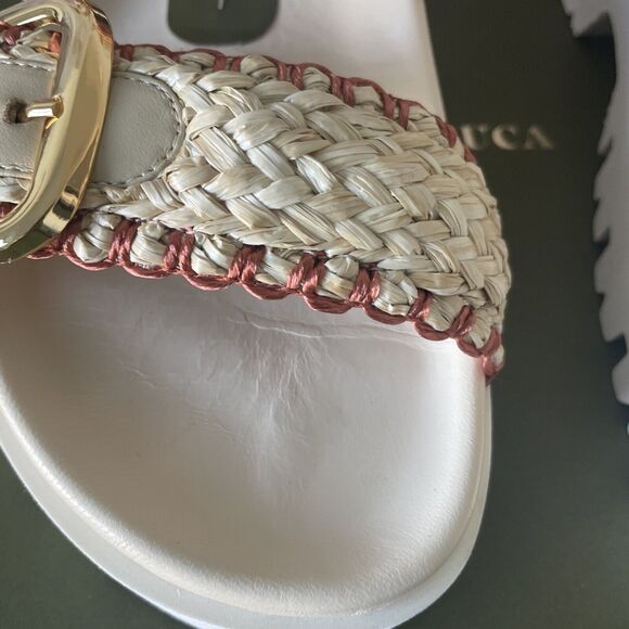 MARIA LUCA STRAP Buckle Iris LEATHER Platform SANDALS Beige EU 38  7.5 US - Picture 6 of 15